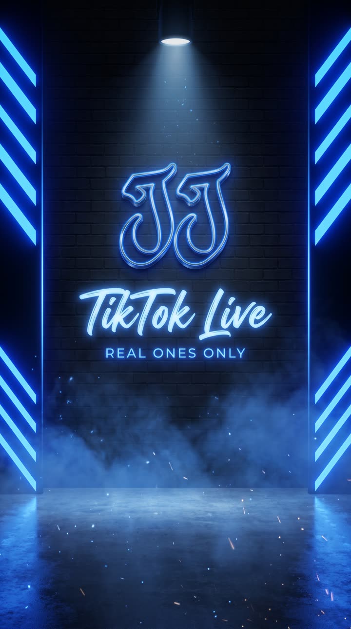 JJ TikTok Live neon backdrop